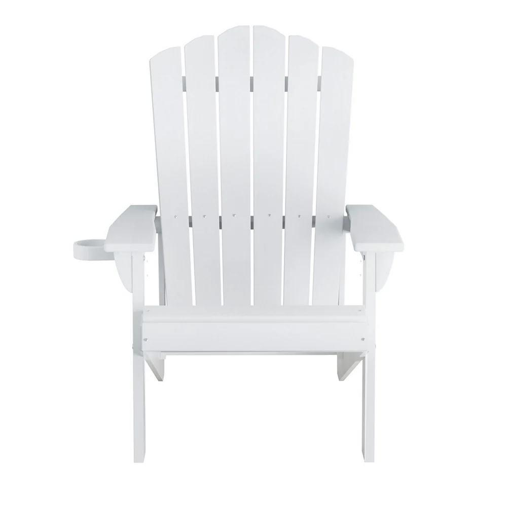 Gardeon Outdoor Chairs HDPE Adirondack Beach Chair Sun Lounge Patio Furniture Garden white - Image 3