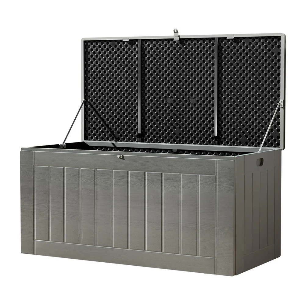 Gardeon Outdoor Storage Box 830L Container Lockable Garden Bench Tool Shed Black - Image 7