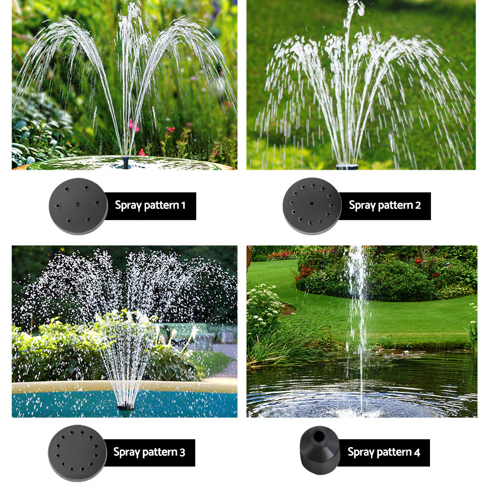 Gardeon Solar Pond Pump Submersible Water Fountain with Battery Kit LED Lights 4FT - Image 6