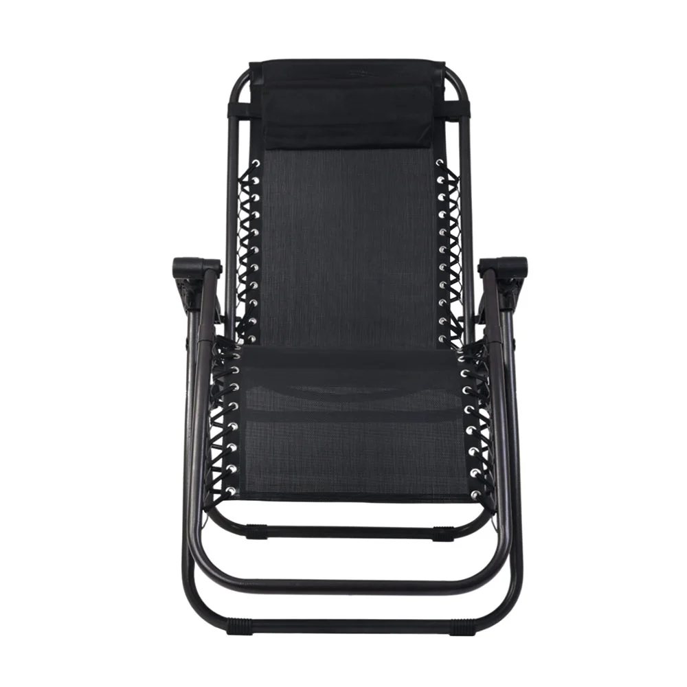 Gardeon Zero Gravity Chair Folding Outdoor Recliner Adjustable Sun Lounge Camping Black - Image 3