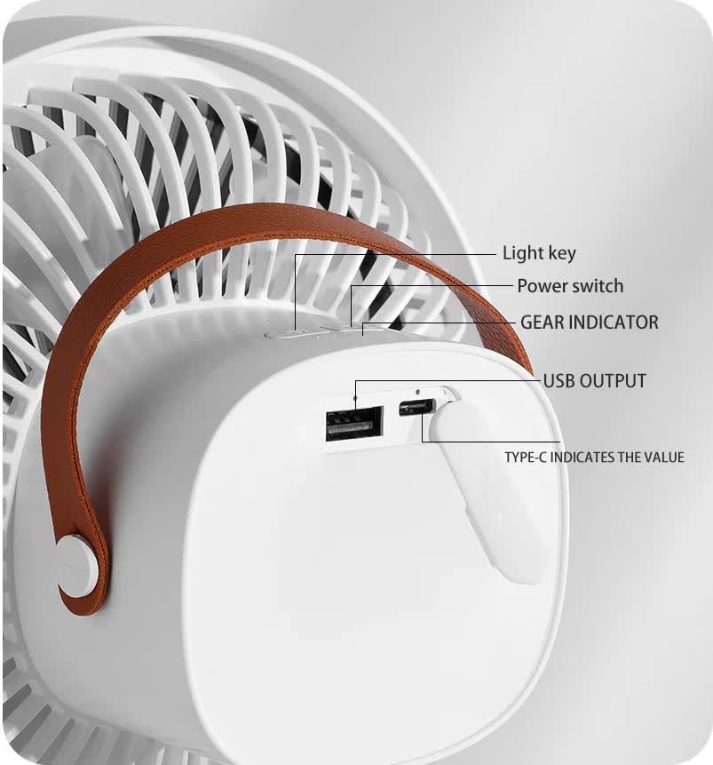 Gery Portable Outdoor Tripod Fan - USB Rechargeable Camping Fan with Remote Control, Folding & Adjustable for Outdoor Activities and Travel - Image 4