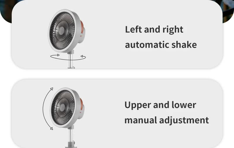 Gery Portable Outdoor Tripod Fan - USB Rechargeable Camping Fan with Remote Control, Folding & Adjustable for Outdoor Activities and Travel - Image 5