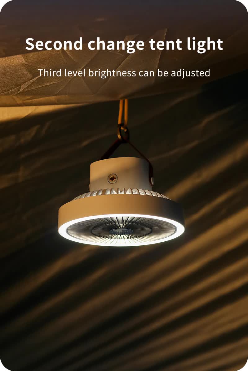Gery Portable Outdoor Tripod Fan - USB Rechargeable Camping Fan with Remote Control, Folding & Adjustable for Outdoor Activities and Travel - Image 7