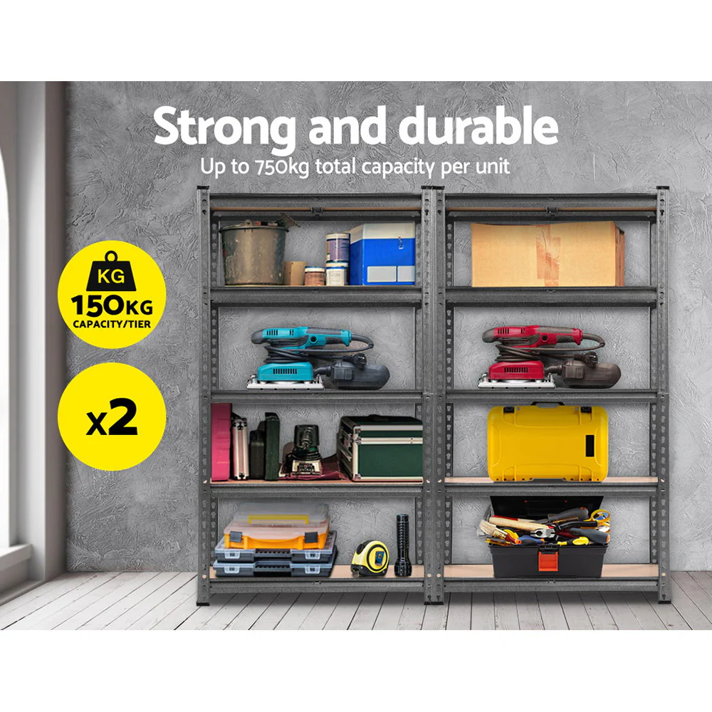 Giantz 2x1.5M Garage Shelving Warehouse Rack Storage Racking Storage Steel - Image 3