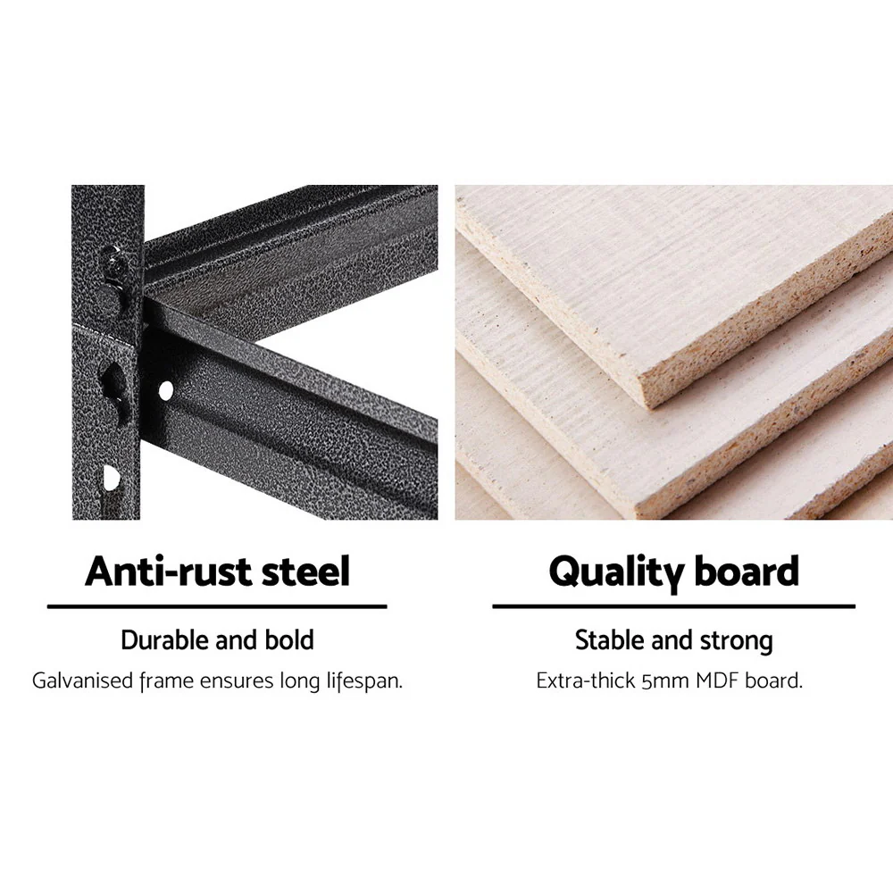 Giantz 2x1.5M Garage Shelving Warehouse Rack Storage Racking Storage Steel - Image 4