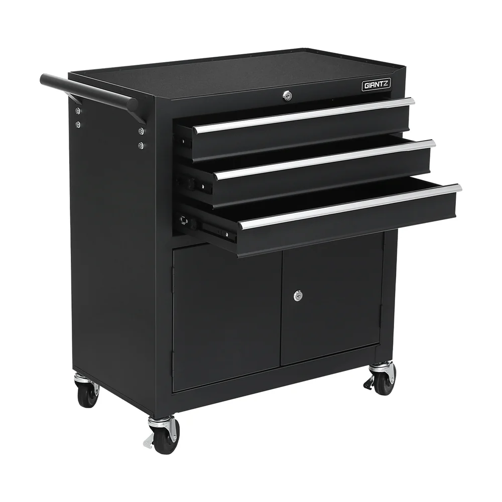 Giantz 3 Drawer Tool Box Chest Cabinet Toolbox Storage Garage Organiser Wheels - Image 3