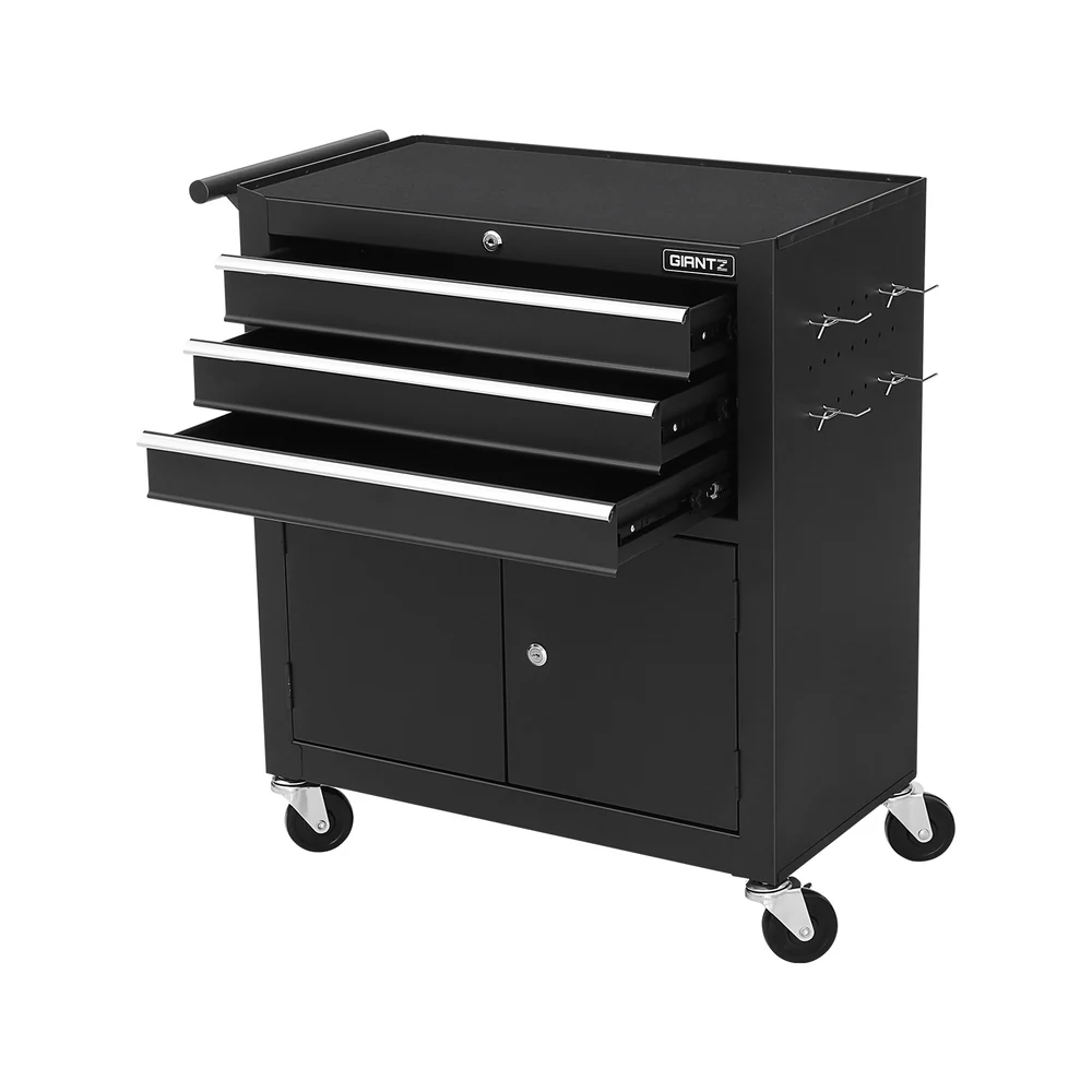 Giantz 3 Drawer Tool Box Chest Cabinet Toolbox Storage Garage Organiser Wheels - Image 7