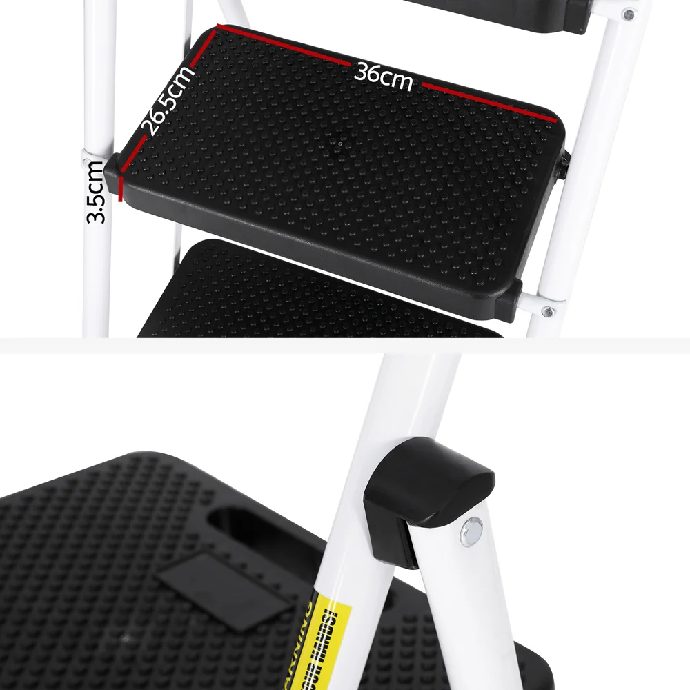 Giantz 4 Step Ladder Multi-Purpose Folding Steel Light Weight Platform - Image 4
