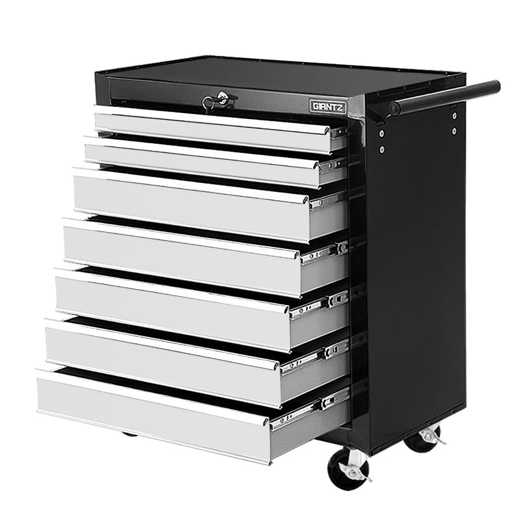 Giantz 7 Drawer Tool Box Cabinet Chest Trolley Storage Garage Toolbox Grey - Image 8