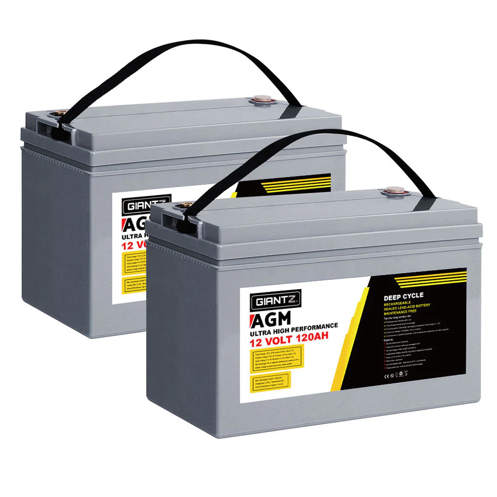 Giantz AGM Deep Cycle Battery 12V 120Ah x2 Box Portable Solar Caravan Camping - Image 7