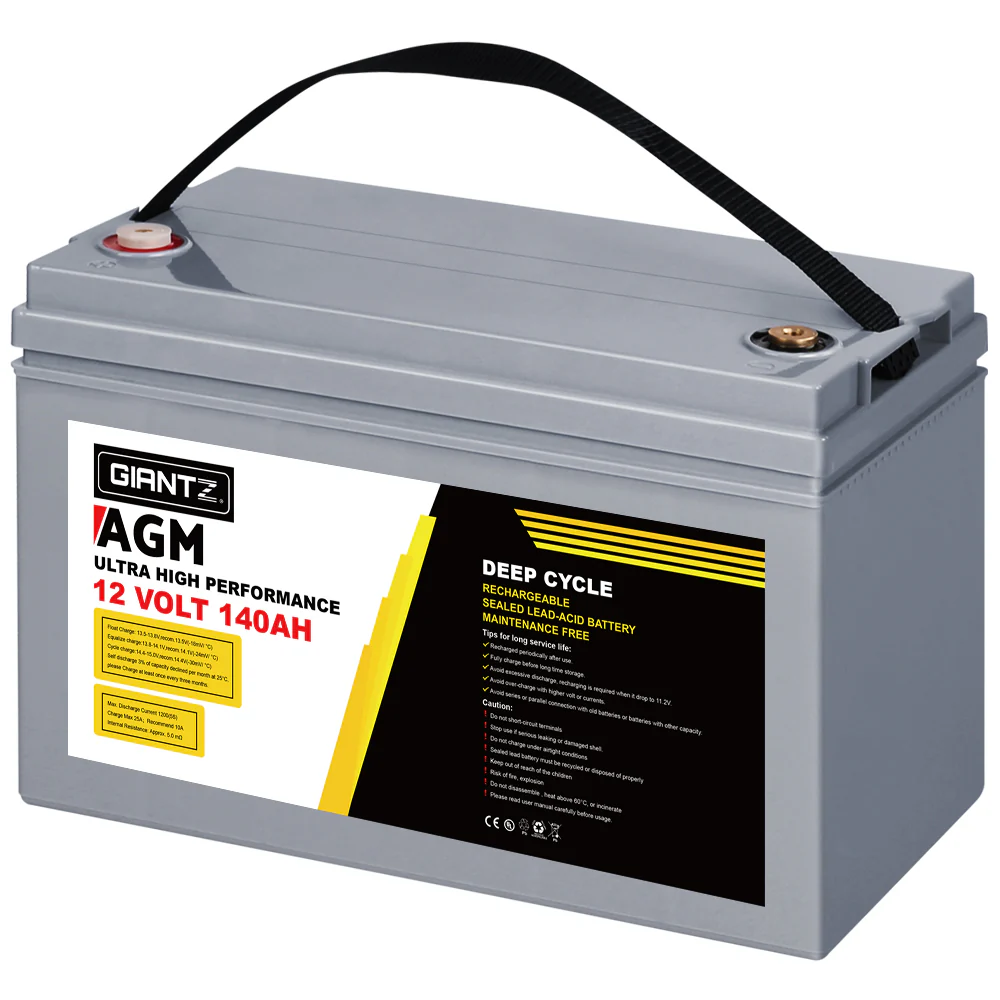 Giantz AGM Deep Cycle Battery 12V 140Ah Box Portable Solar Caravan Camping - Image 3