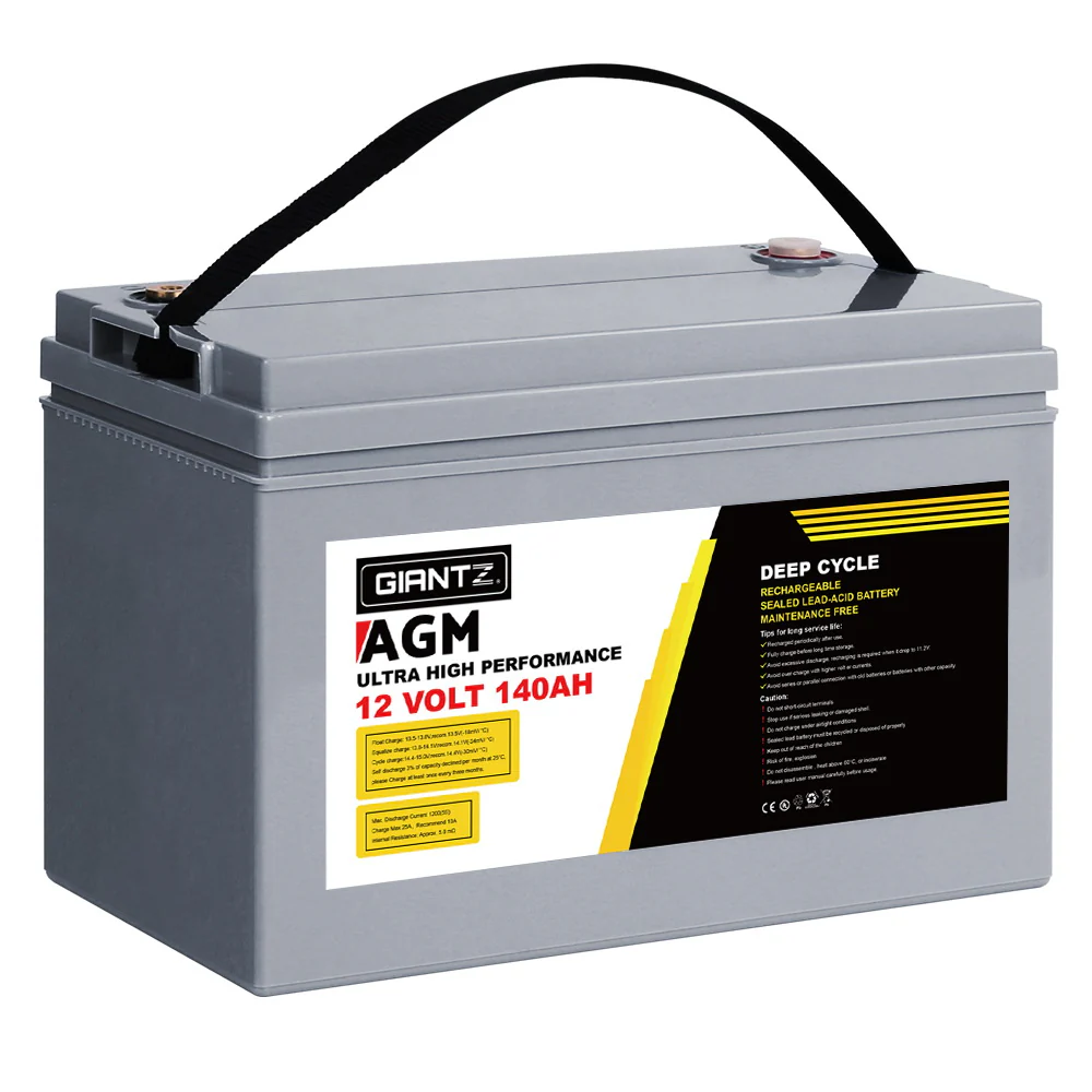 Giantz AGM Deep Cycle Battery 12V 140Ah Box Portable Solar Caravan Camping - Image 7