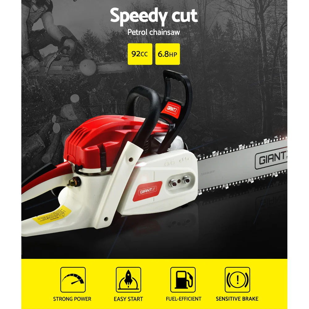 Giantz Chainsaw Petrol 65CC 24" Bar Commercial E-Start Pruning Chain Saw - Image 4