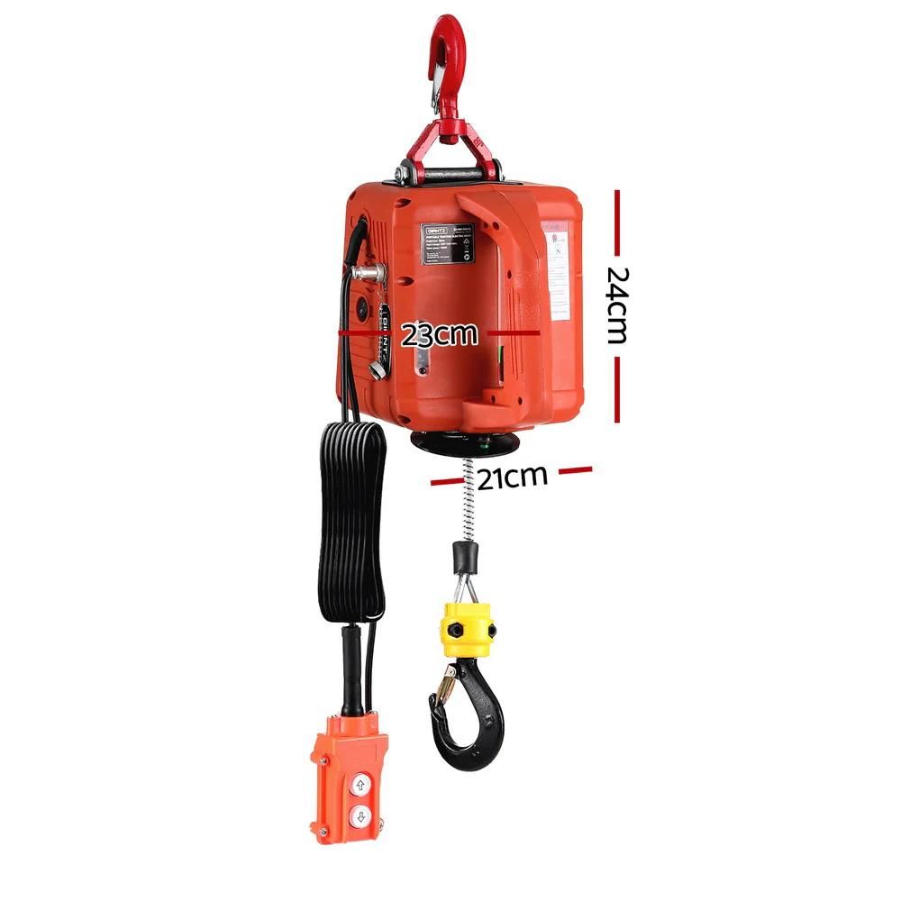 Giantz Electric Hoist Winch 500KG Wired/Wireless Remote Control - Image 2