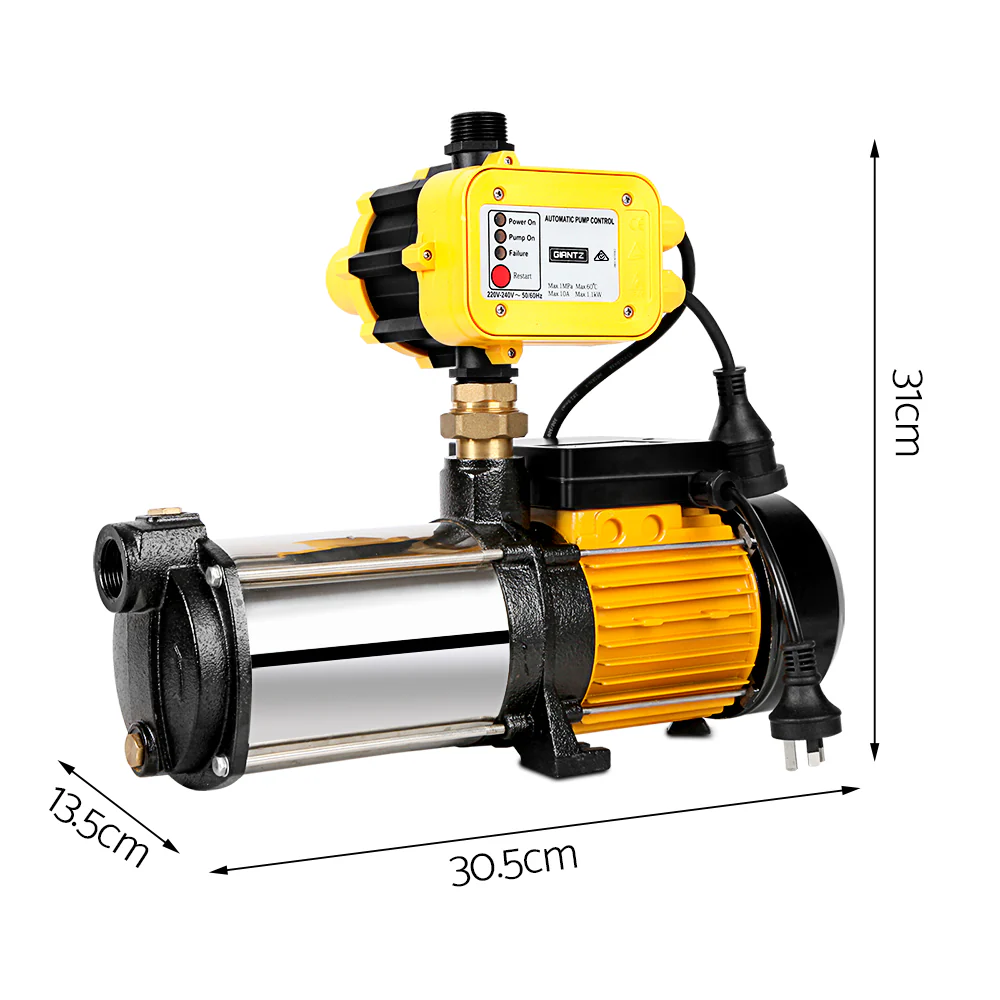 Giantz Garden Water Pump High Pressure 2500W Max. 5-Stage Tank Irrigation Yellow - Image 2