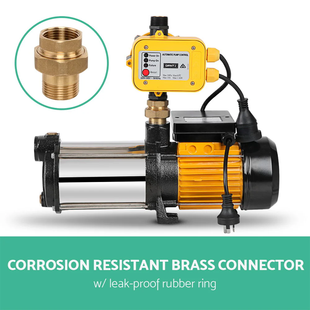 Giantz Garden Water Pump High Pressure 2500W Max. 5-Stage Tank Irrigation Yellow - Image 5