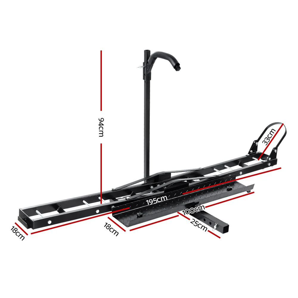 Giantz Motorcycle Motorbike Carrier Rack Ramp 2"Towbar Adjustable Height Black,Giantz Motorcycle Motorbike Carrier Rack Ramp 2"Towbar Adjustable Height Black - Image 2