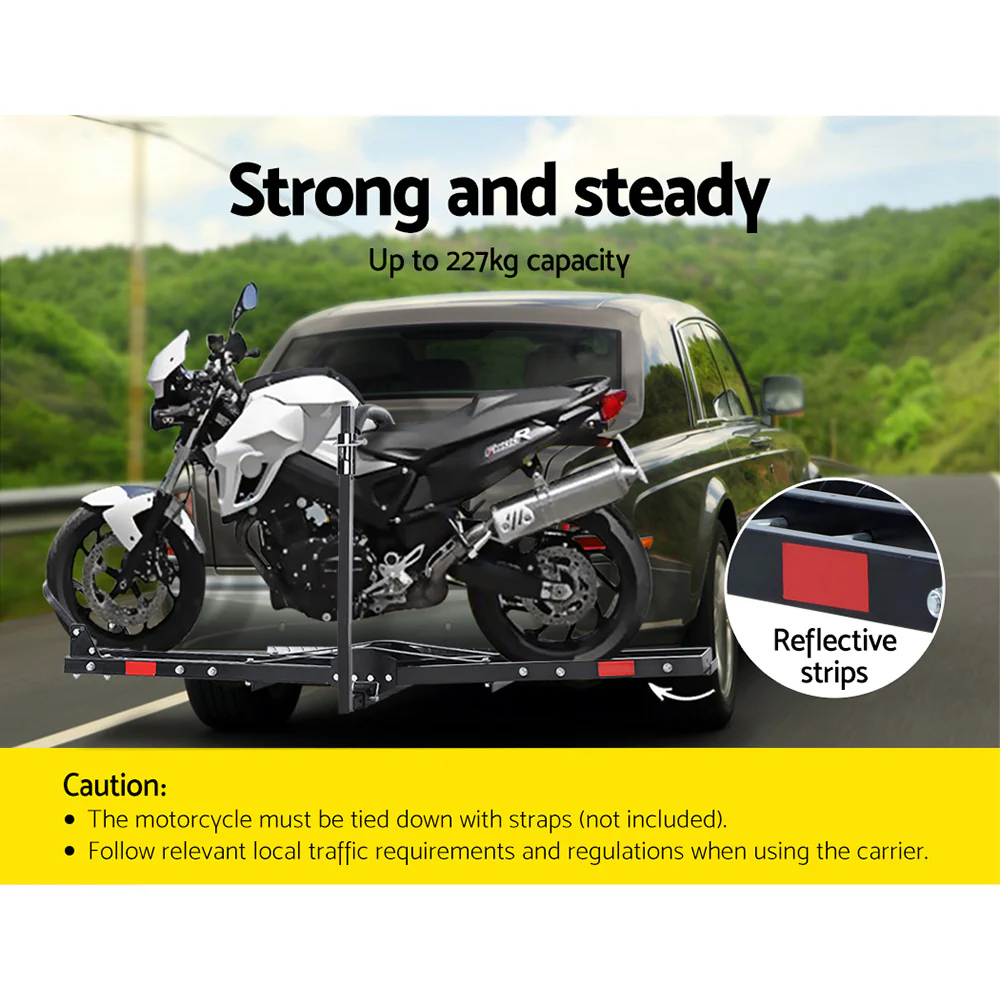 Giantz Motorcycle Motorbike Carrier Rack Ramp 2"Towbar Adjustable Height Black,Giantz Motorcycle Motorbike Carrier Rack Ramp 2"Towbar Adjustable Height Black - Image 3