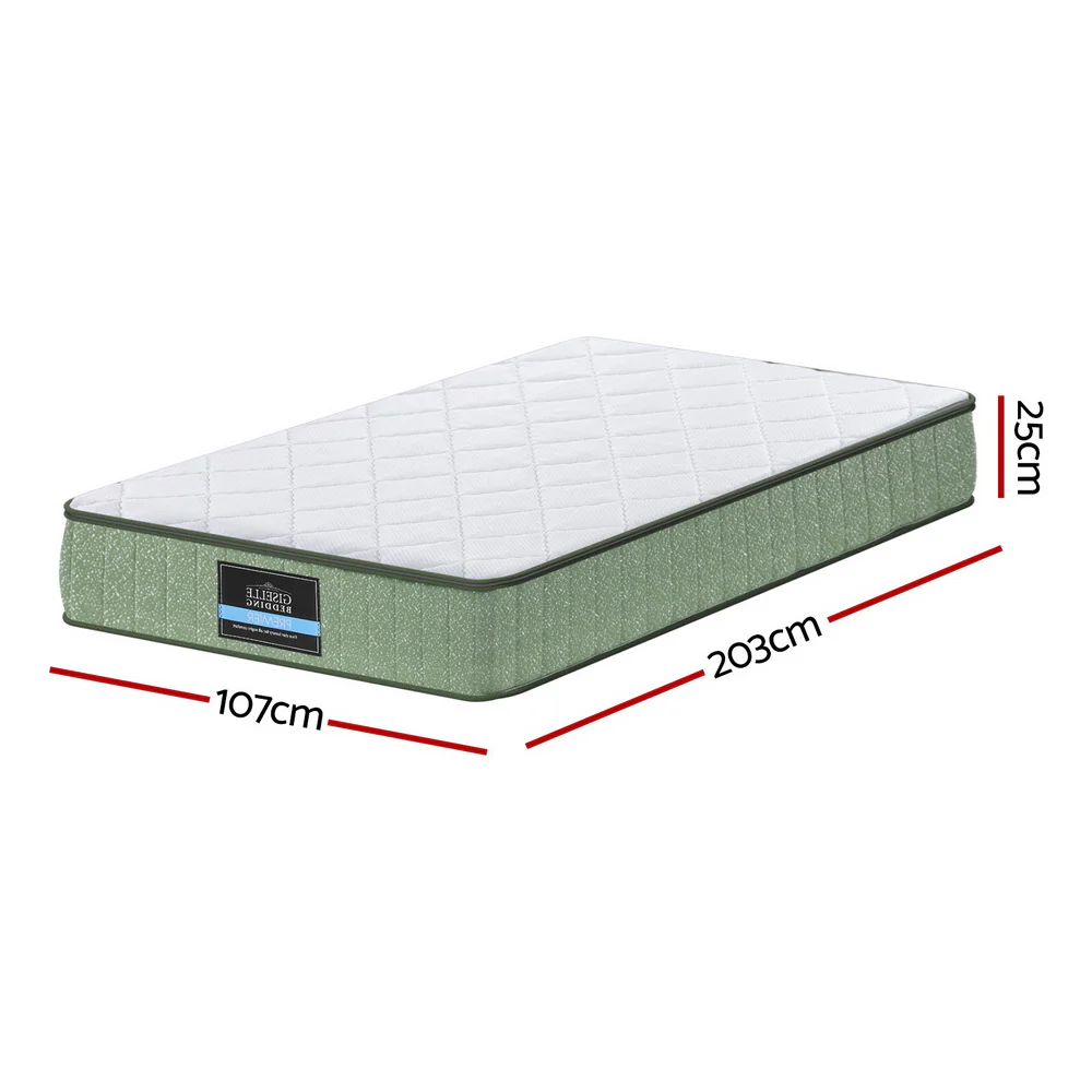 Giselle 25cm Memory Foam Mattress Dual Layer Zipper Cover Cool Charcoal Foam Mattresses King Single - Image 2