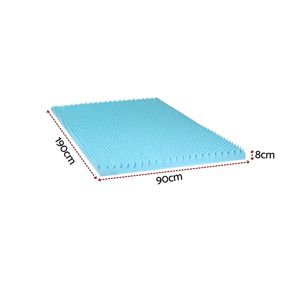 Giselle 8cm Memory Foam Mattress Topper Gel Egg Crate Foam Bamboo Single - Image 2