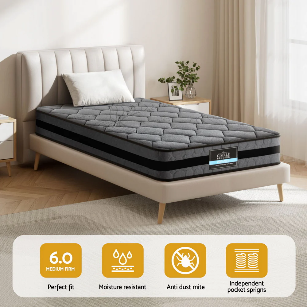 Giselle Bedding 22cm Mattress Medium Firm King Single - Image 4