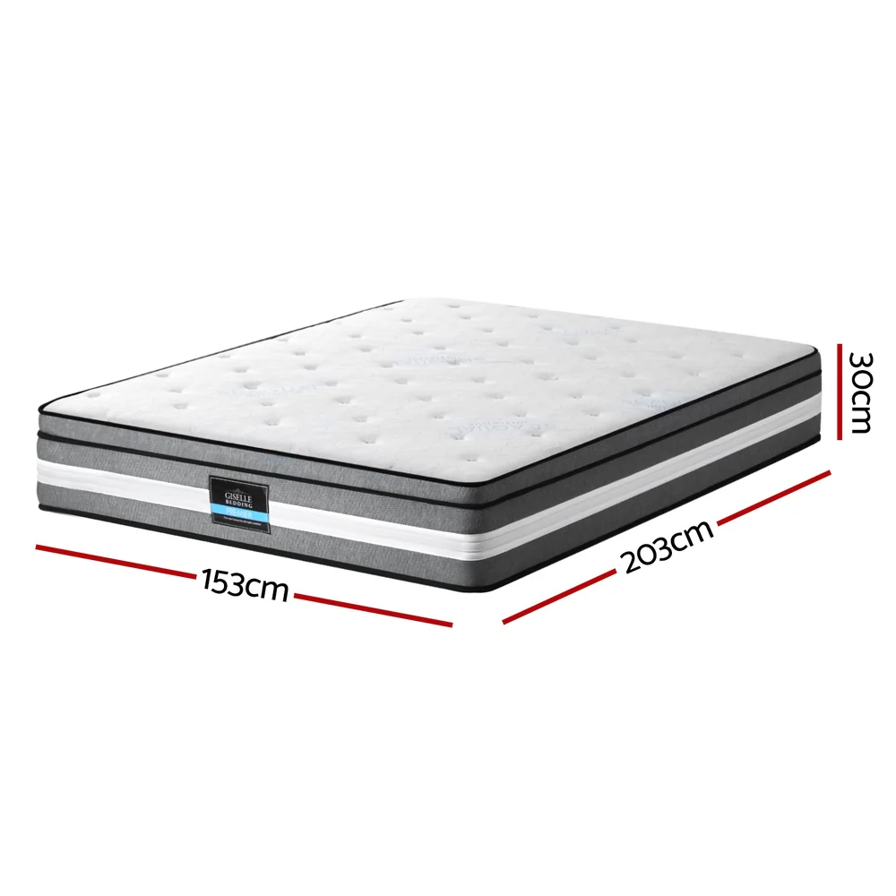 Giselle Bedding 30cm Mattress Gel Foam Pocket Spring Queen - Image 2