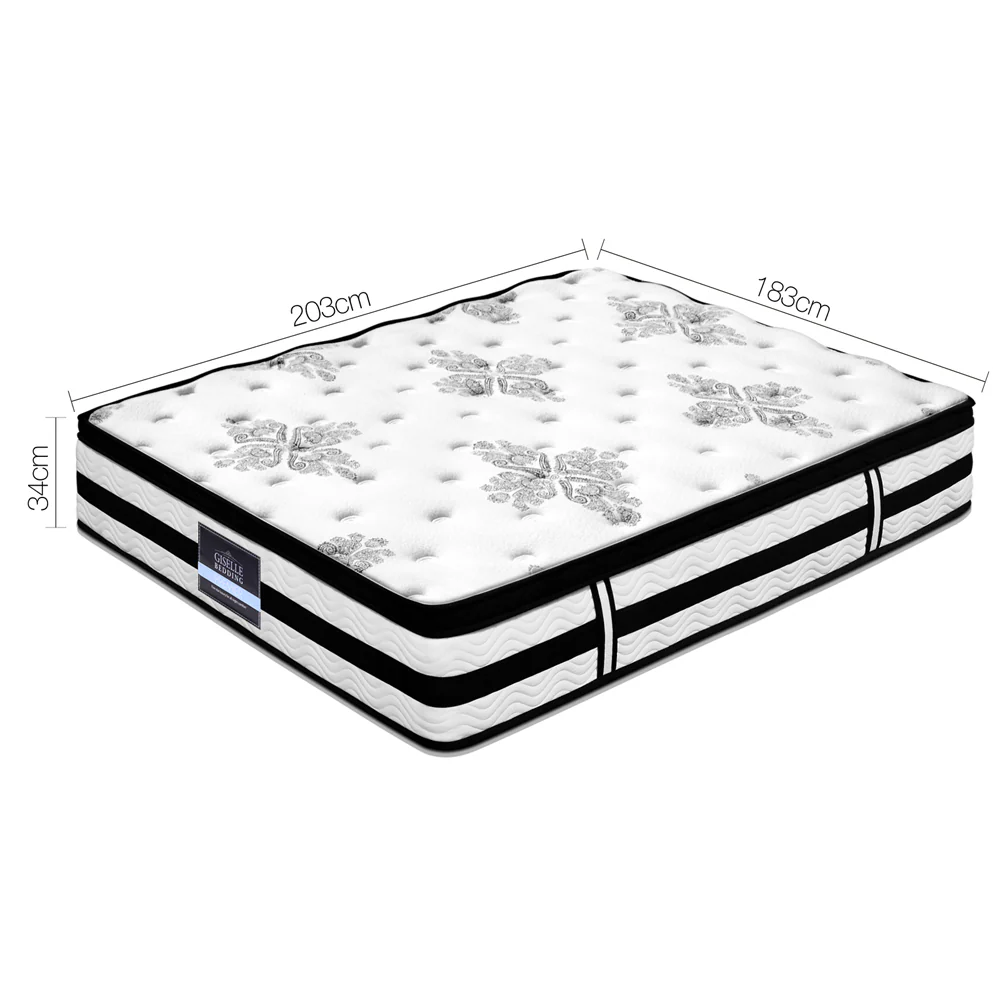 Giselle Bedding 34cm Mattress Euro Top Pocket Spring King - Image 2