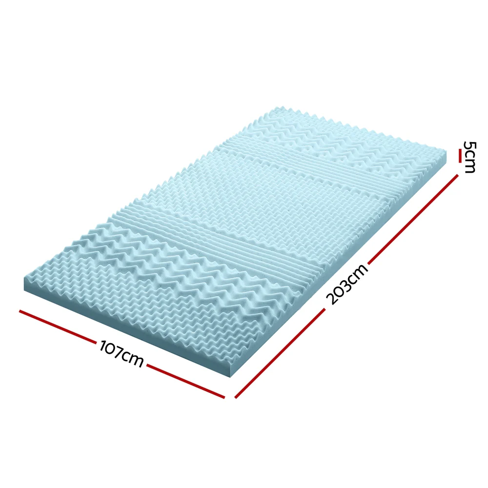 Giselle Bedding 5cm Memory Foam Mattress Topper 7-Zone King Single - Image 2