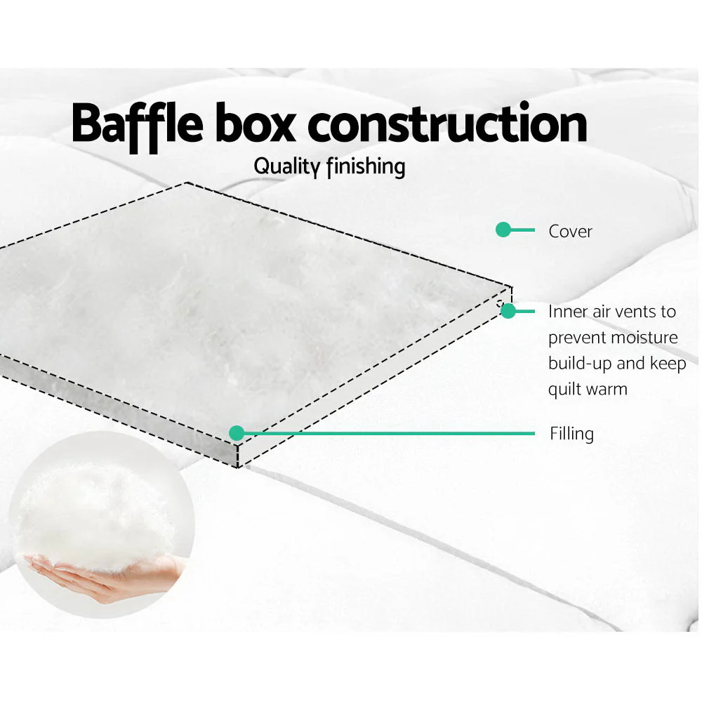Giselle Bedding 800GSM Microfibre Bamboo Quilt Super King - Image 6