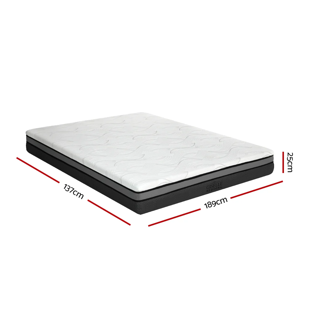 Giselle Bedding Memory Foam Mattress Bed Cool Gel Non Spring 25cm Double - Image 2