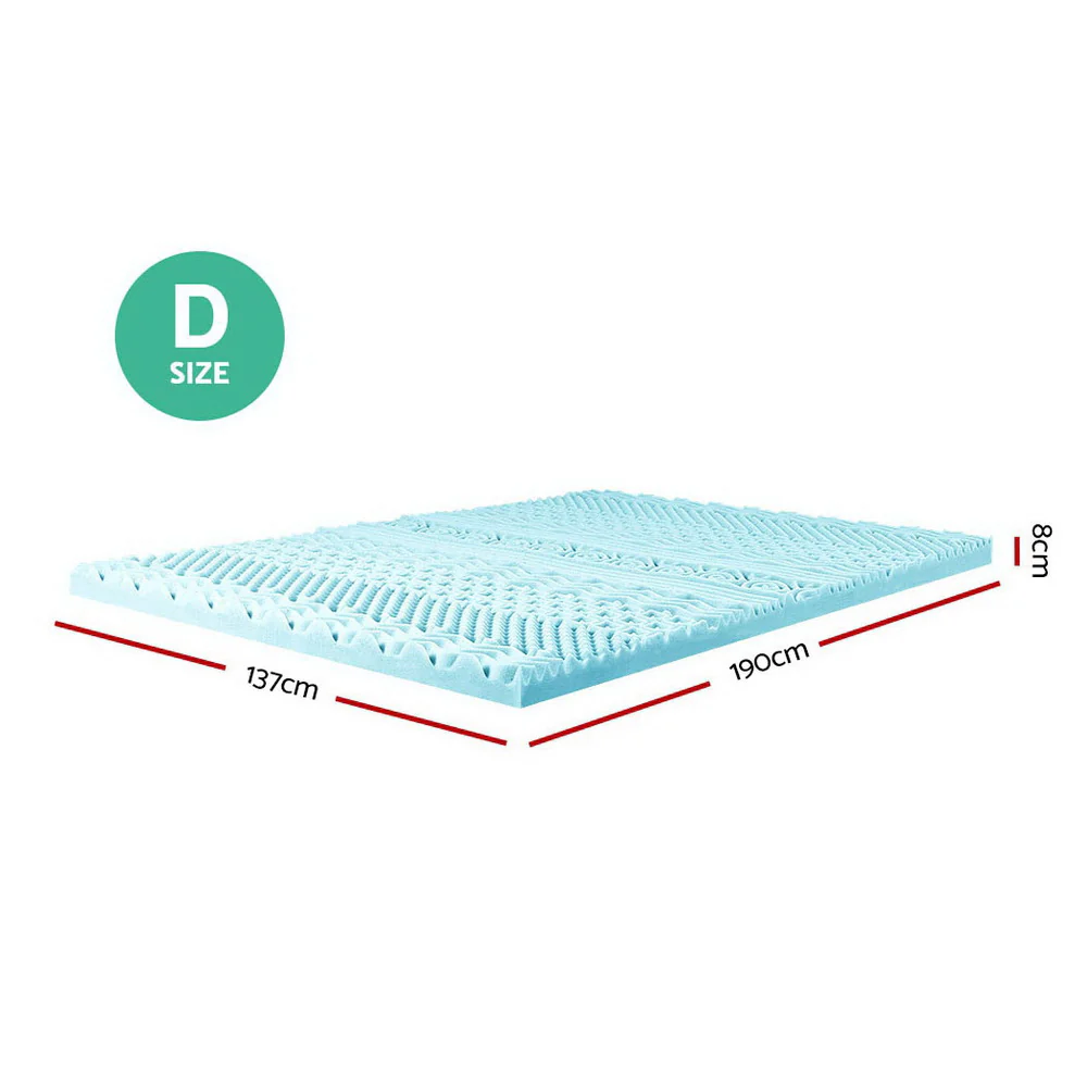 Giselle Bedding Memory Foam Mattress Topper 11-Zone 8cm Double - Image 3