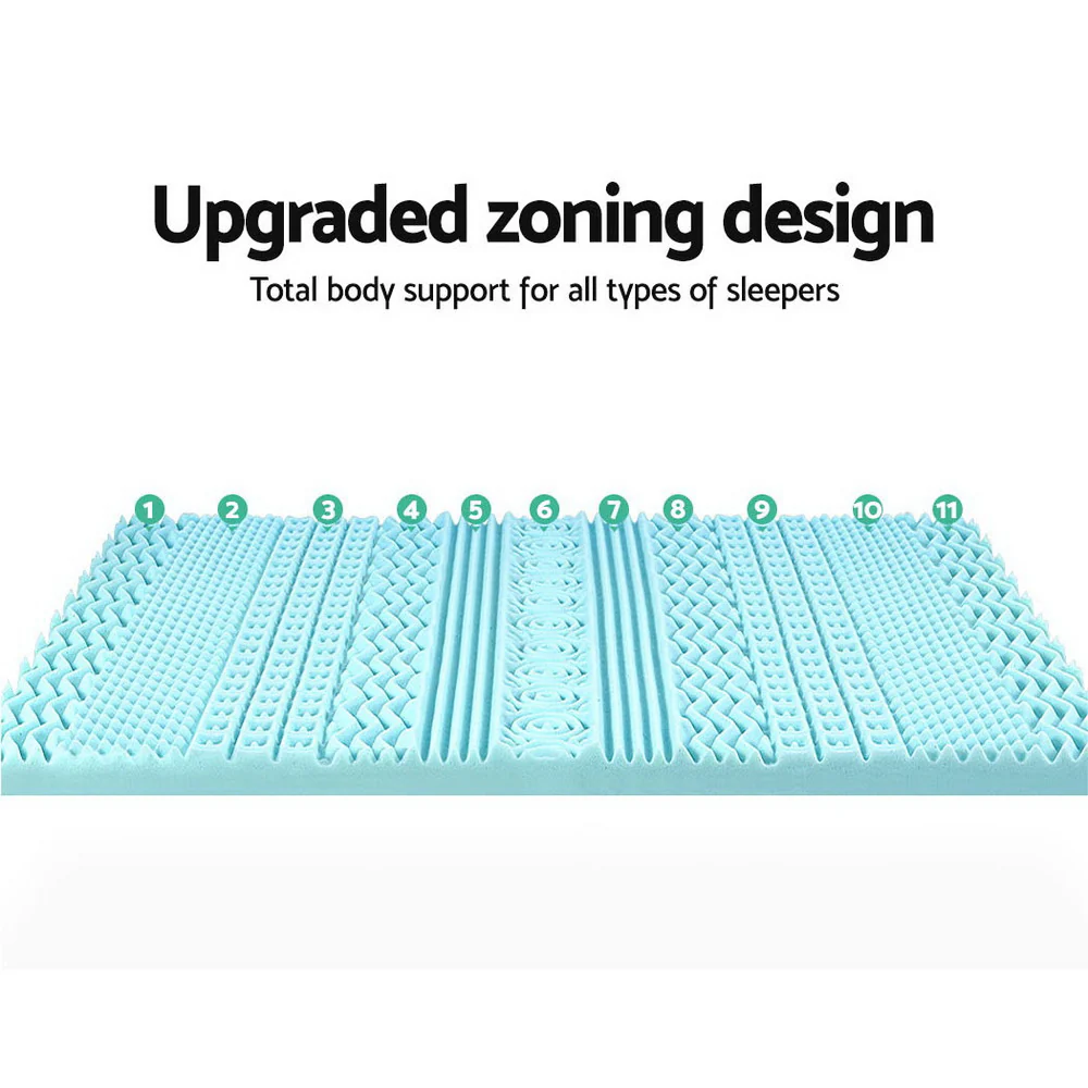 Giselle Bedding Memory Foam Mattress Topper 11-Zone 8cm Double - Image 4