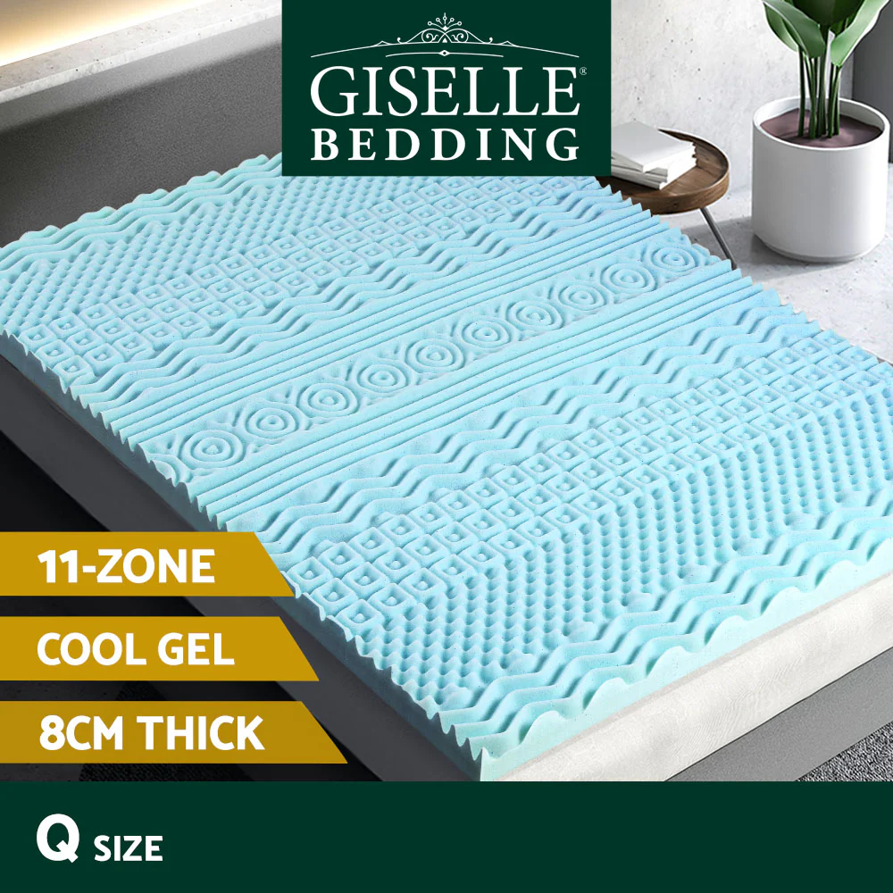 Giselle Bedding Memory Foam Mattress Topper 11-Zone 8cm Queen - Image 2