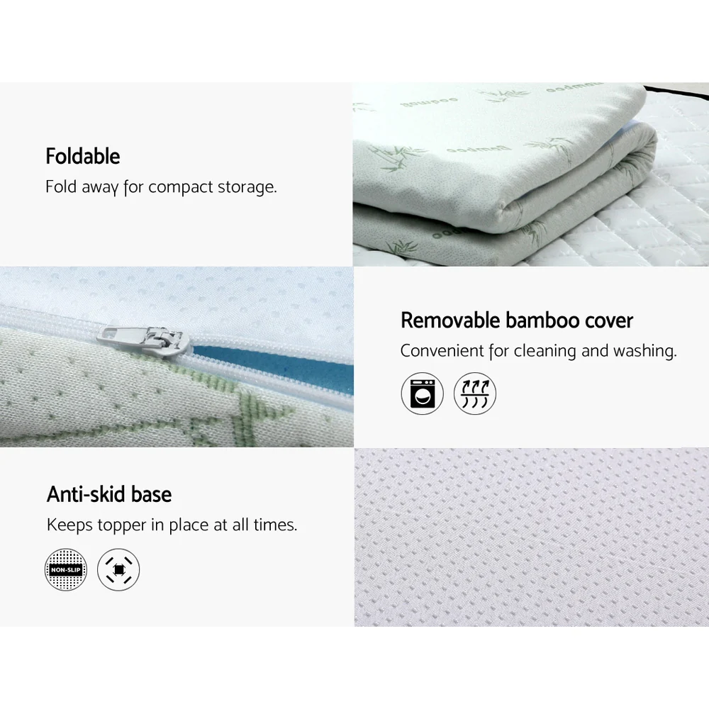 Giselle Bedding Memory Foam Mattress Topper 7-Zone 5cm Double - Image 4