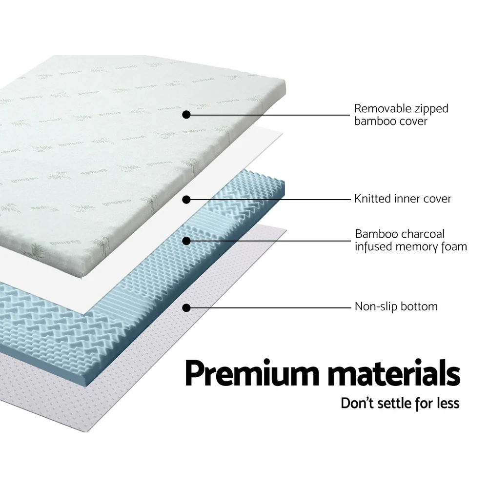 Giselle Bedding Memory Foam Mattress Topper 7-Zone 8cm Queen - Image 3