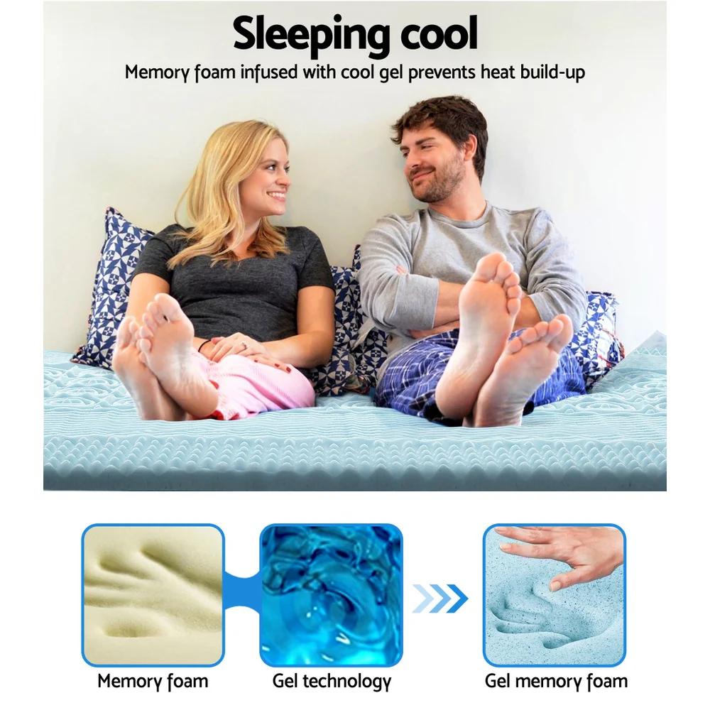 Giselle Bedding Memory Foam Mattress Topper 7-Zone 8cm Single - Image 6