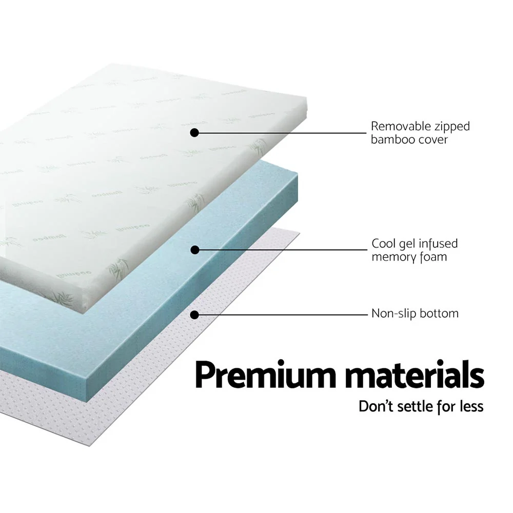 Giselle Bedding Memory Foam Mattress Topper Cool Gel 8cm King - Image 4