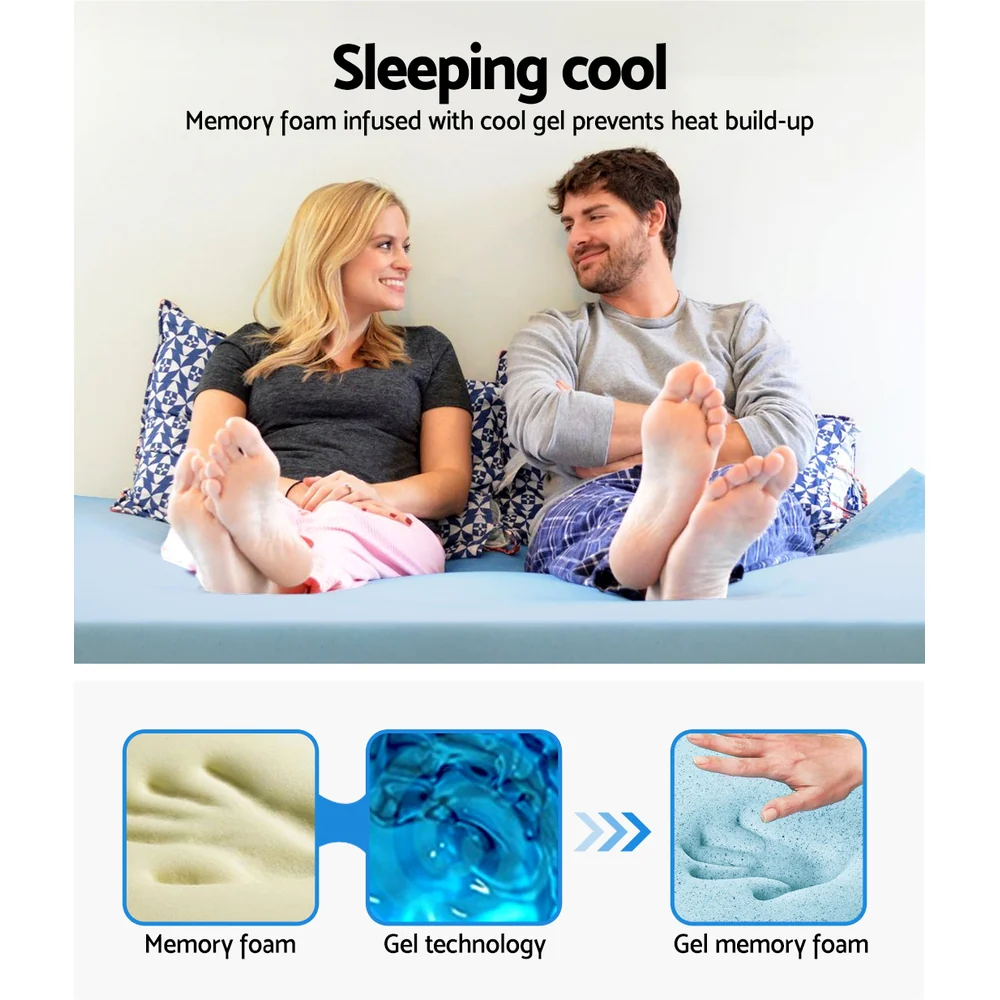 Giselle Bedding Memory Foam Mattress Topper Cool Gel 8cm King - Image 5