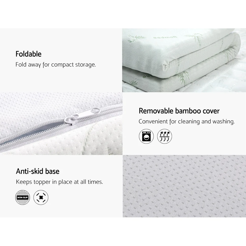 Giselle Bedding Memory Foam Mattress Topper Cool Gel 8cm Queen - Image 6