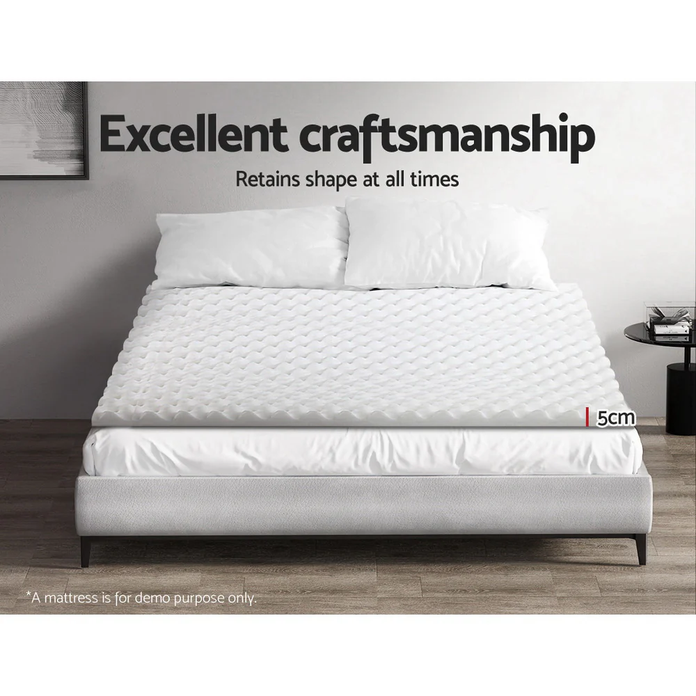 Giselle Bedding Memory Foam Mattress Topper Egg Crate 5cm Queen - Image 5