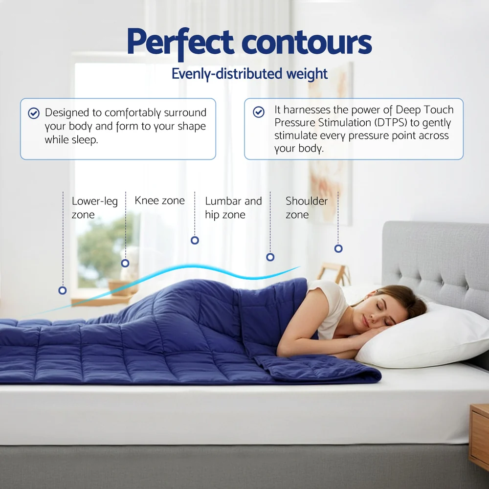 Giselle Bedding Weighted Blanket 11KG Kids Adults Heavy Gravity Relax Calm Blue - Image 5