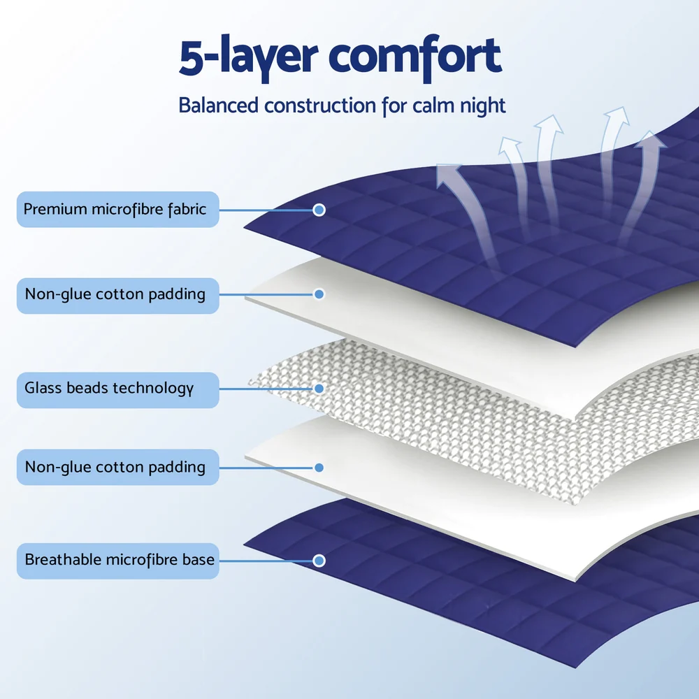 Giselle Bedding Weighted Blanket 11KG Kids Adults Heavy Gravity Relax Calm Blue - Image 6