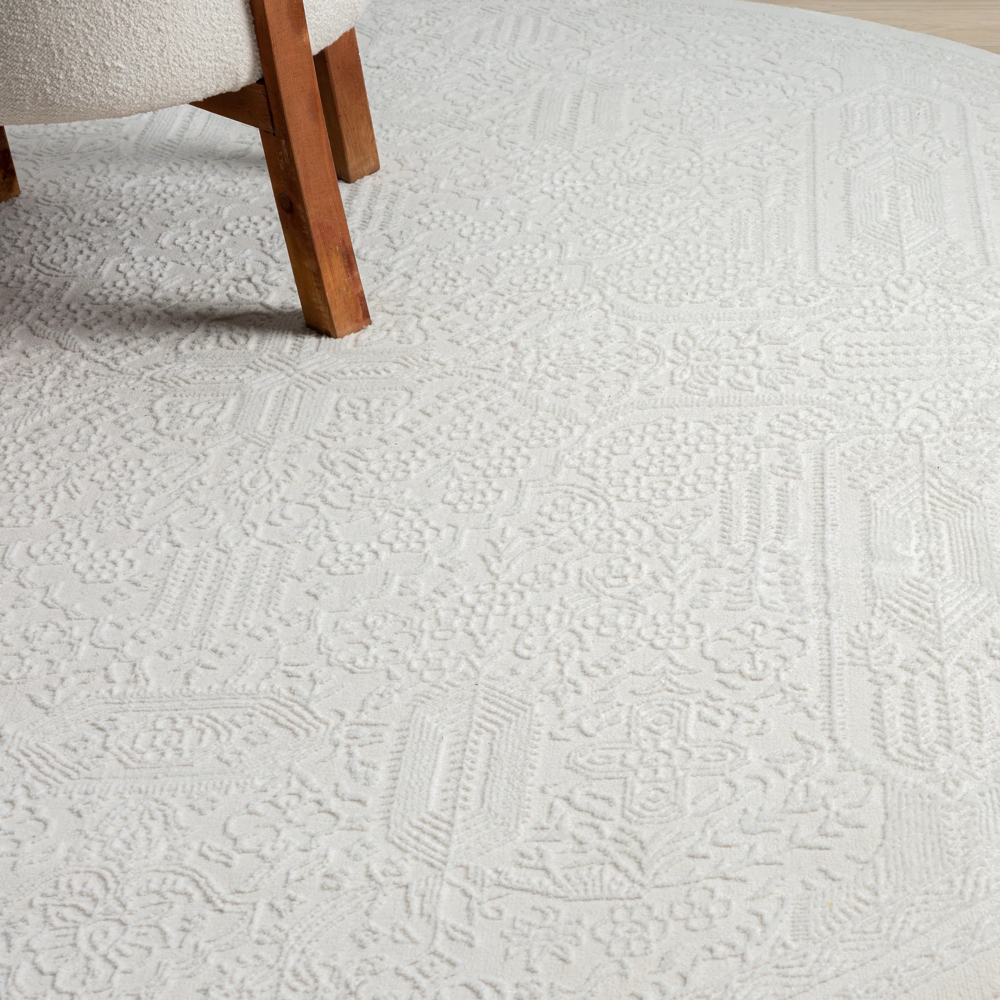 Grande Jacquard Rug - Ivory - 300x400 - Image 4