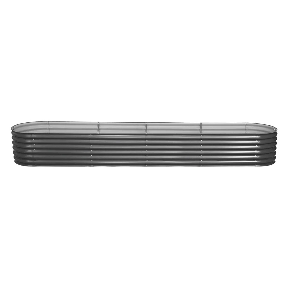 Green Fingers Garden Bed 320X80X42cm Oval Planter Box Raised Container Galvanised - Image 8