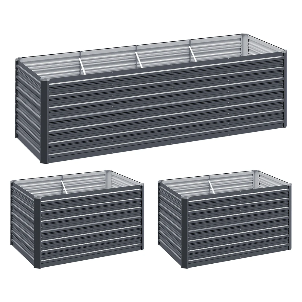 Green Fingers Garden Bed 320x80x77cm Planter Box Raised Container Galvanised Herb - Image 8
