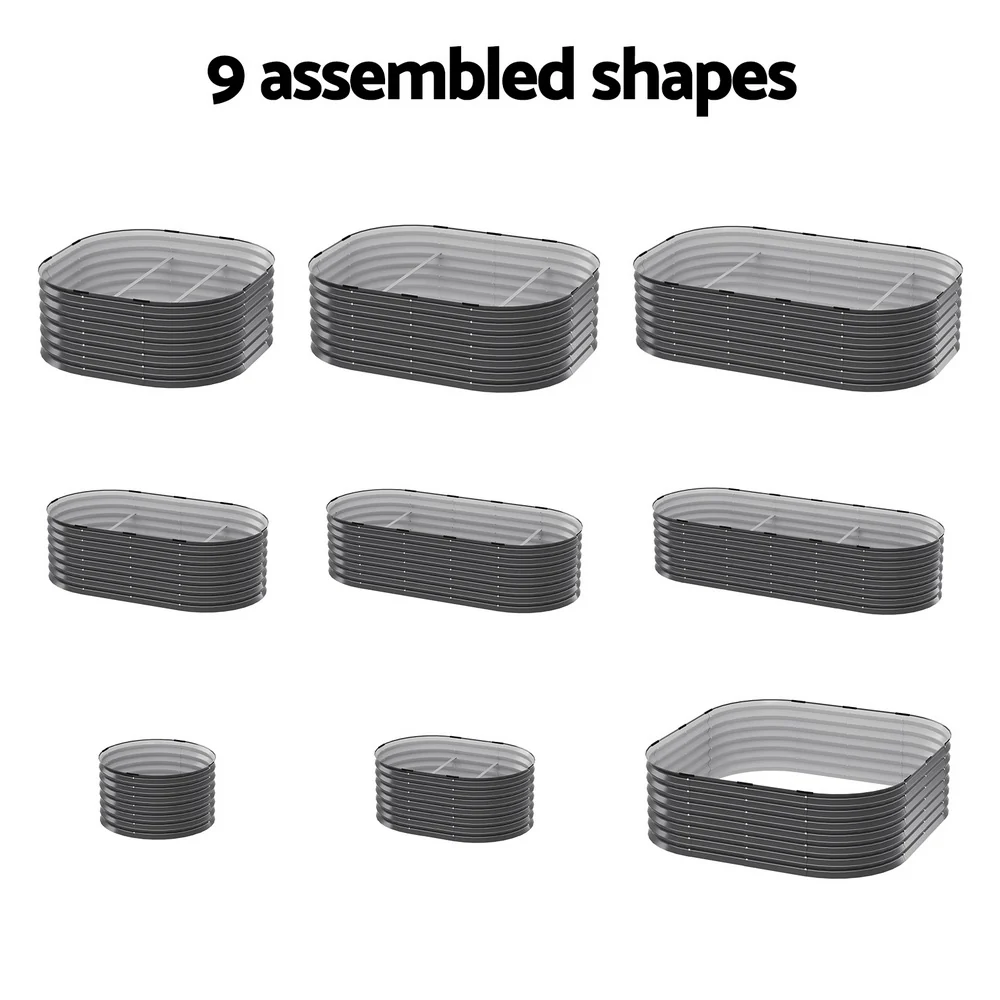 Green Fingers Garden Bed 9 In 1 Modular Planter Box Raised Container Galvanised - Image 5