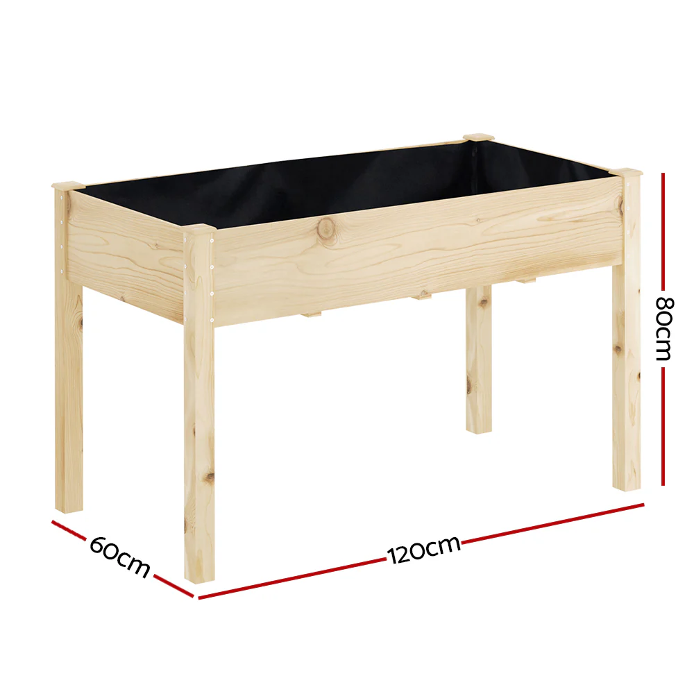 Green Fingers Garden Bed Elevated 120x60x80cm Wooden Planter Box Raised Container - Image 2