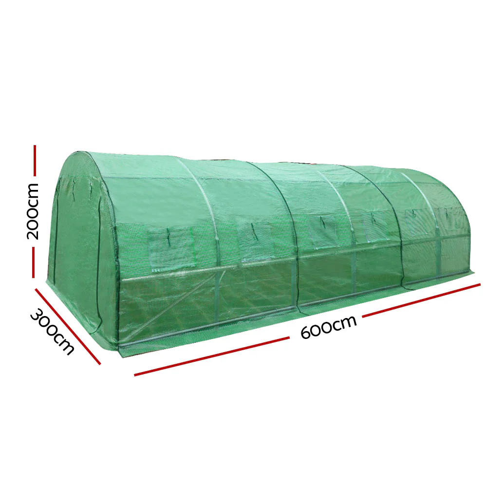 Green Fingers Greenhouse 6x3x2M Walk in Green House Tunnel Plant Garden Shed Dome - Image 2