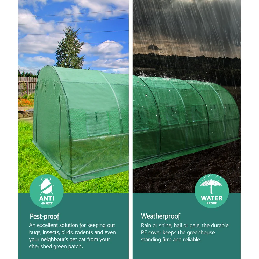 Green Fingers Greenhouse 6x3x2M Walk in Green House Tunnel Plant Garden Shed Dome - Image 4