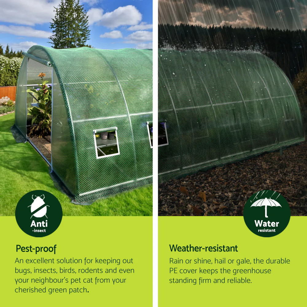 Green Fingers Greenhouse 6x4x2M Walk in Green House Tunnel Plant Garden Shed Dome - Image 4